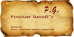 Pirnitzer Gusztáv névjegykártya